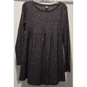 Old Navy Maternity‎ Dress Long Sleeve Swing Dress Black Heathered Womens Size S